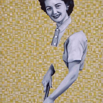 67. Martha Vacuuming, 60x40 cm